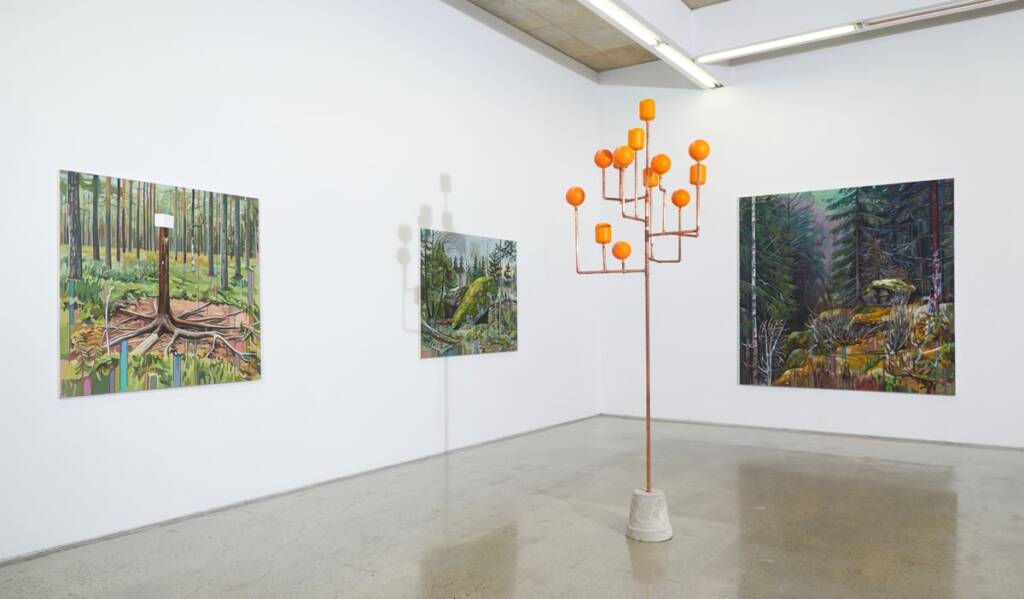 Gallery installation of artworks by Cecelia Danell